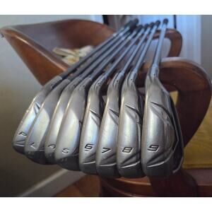 Lot 8 TaylorMade RBZ Rocketballz Iron 5-PW+AW RH Stiff Flex Steel Shafts